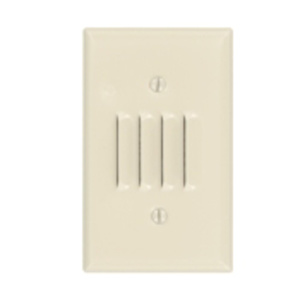 Leviton Standard Horizontal Louvre Wallplates 1 Gang Ivory Metal Box