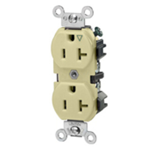 Leviton 5362IG Series Duplex Receptacles 20 A 125 V 2P3W 5-20R Heavy-Duty Industrial Specification Grade Ivory<multisep/>Ivory
