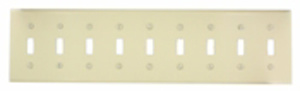 Leviton Standard Toggle Wallplates 9 Gang Ivory Metal Device