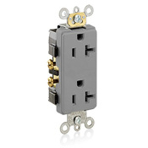 Leviton 16342 Series Duplex Receptacles 20 A 125 V 2P3W 5-20R Commercial Specification Grade Decora® Gray