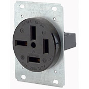 Leviton 8350 Series Single Receptacles 50 A 120/208 V 4P4W 18-50R Industrial Black
