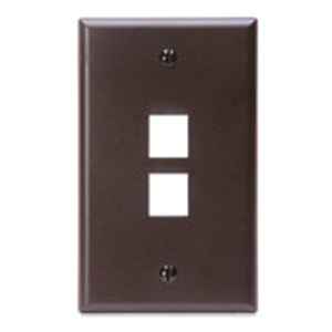 Leviton Standard Multimedia Faceplates 1 Gang 2 Port Brown High-Impact Plastic Box