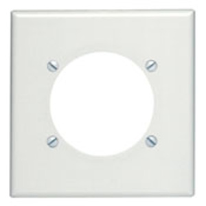 Leviton Standard Round Hole Wallplates 2 Gang 2.465 in White Thermoset Plastic Device