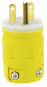 Leviton Commercial Grade Straight Blade Plugs 15 A 125 V 2P3W 6-15P Dustguard™ Dry Location