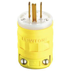 Leviton Residential Grade Straight Blade Plugs 15 A 125 V 2P3W 5-15P Dustguard™ Dry Location