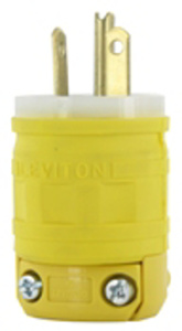 Leviton Commercial Grade Straight Blade Plugs 20 A 125 V 2P3W 6-20P Dustguard™ Dry Location