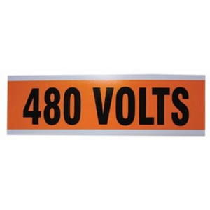 Ideal Voltage and Conduit Marker Cards 480 Volts Cloth (Vinyl-impregnated) 2-1/4 in