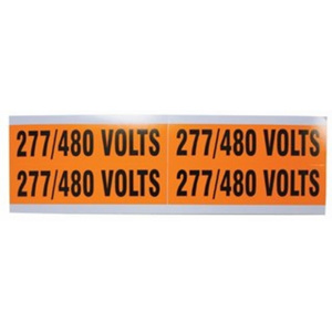 Ideal Voltage and Conduit Marker Cards 277/480V Cloth (Vinyl-impregnated) 1-1/8 in