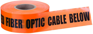 Ideal Underground Hazard Tape Black on Orange 3 in x 1000 ft Caution Buried Fiber Optic Line