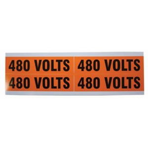 Ideal Voltage and Conduit Marker Cards 480 Volts Cloth (Vinyl-impregnated) 1-1/8 in