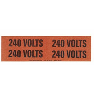 Ideal Voltage and Conduit Marker Cards 240 Volts Cloth (Vinyl-impregnated) 1-1/8 in