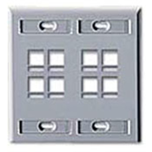 Leviton Standard Multimedia Faceplates 2 Gang 8 Port Gray High-Impact Plastic Box