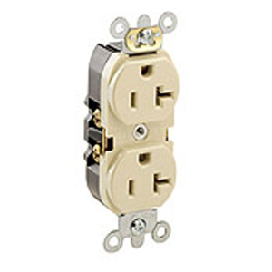 Leviton 5362S Series Duplex Receptacles 20 A 125 V 2P3W 5-20R Heavy-Duty Industrial Specification Grade Ivory<multisep/>Ivory