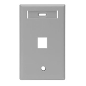 Leviton Standard Multimedia Faceplates 1 Gang 1 Port Gray High-Impact Plastic Box