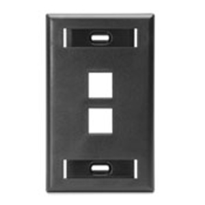 Leviton Standard Multimedia Faceplates 1 Gang 2 Port Black High-Impact Plastic Box