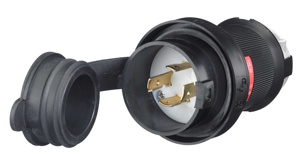 Hubbell Wiring Straight Locking Plugs 20 A 480 V 3P4W L16-20P Uninsulated Twist-Lock® Safety-Shroud® Watertight