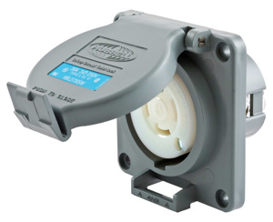 Hubbell Wiring Locking Single Receptacles 30 A 250 V 3P4W L15-30R Twist-Lock® Safety-Shroud®