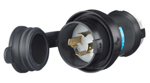 Hubbell Wiring Straight Locking Plugs 30 A 250 V 3P4W L15-30P Uninsulated Twist-Lock® Safety-Shroud® Watertight