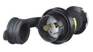 Hubbell Wiring Straight Locking Plugs 30 A 125 V 2P3W L5-30P Uninsulated Twist-Lock® Safety-Shroud® Watertight