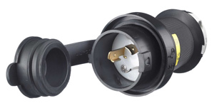 Hubbell Wiring Straight Locking Plugs 20 A 125 V 2P3W L5-20P Uninsulated Twist-Lock® Safety-Shroud® Watertight