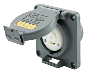 Hubbell Wiring Locking Single Receptacles 20 A 125 V 2P3W L5-20R Twist-Lock® Safety-Shroud®