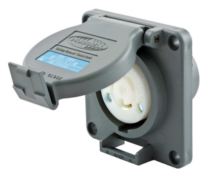 Hubbell Wiring Locking Single Receptacles 20 A 250 V 2P3W L6-20R Twist-Lock® Safety-Shroud®