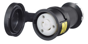 Hubbell Wiring Straight Locking Connectors 20 A 125 V 2P3W L5-20R Insulated Twist-Lock® Safety-Shroud® Watertight