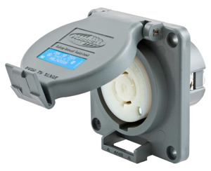 Hubbell Wiring Locking Single Receptacles 20 A 250 V 3P4W L15-20R Twist-Lock® Safety-Shroud®