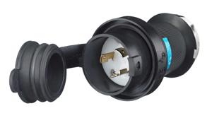Hubbell Wiring Straight Locking Plugs 20 A 250 V 2P3W L6-20P Uninsulated Twist-Lock® Safety-Shroud® Watertight