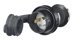 Hubbell Wiring Straight Locking Plugs 20 A 277 V 2P3W L7-20P Uninsulated Twist-Lock® Safety-Shroud® Watertight