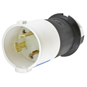 Hubbell Wiring Straight Locking Plugs 30 A 250 V 2P3W L6-30P Uninsulated Twist-Lock® Safety-Shroud® Dry Location