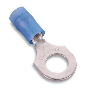 ABB Thomas & Betts RB Series Insulated Ring Terminals 18 - 14 AWG 1/4 in Blue