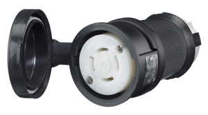 Hubbell Wiring Straight Locking Connectors 30 A 600 V 3P4W L17-30R Insulated Twist-Lock® Safety-Shroud® Watertight