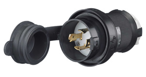Hubbell Wiring Straight Locking Plugs 30 A 600 V 3P4W L17-30P Uninsulated Twist-Lock® Safety-Shroud® Watertight