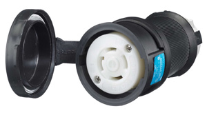 Hubbell Wiring Straight Locking Connectors 30 A 250 V 3P4W L15-30R Insulated Twist-Lock® Safety-Shroud® Watertight