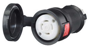 Hubbell Wiring Straight Locking Connectors 30 A 480 V 3P4W L16-30R Insulated Twist-Lock® Safety-Shroud® Watertight