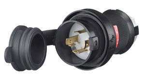 Hubbell Wiring Straight Locking Plugs 30 A 480 V 3P4W L16-30P Uninsulated Twist-Lock® Safety-Shroud® Watertight