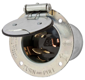 Hubbell Wiring Locking Flanged Inlets 50 A 250/600 V 2P3W Non-NEMA Twist-Lock®