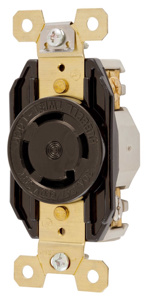 Hubbell Wiring Locking Single Receptacles 30 A 347/600 V 4P4W L20-30R Twist-Lock®