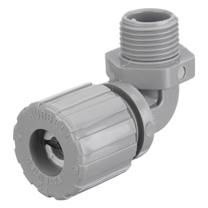 Hubbell Wiring NHC-CR Series Liquidtight Strain Relief 90 Degree Cord Connectors 1/2 in Nylon 0.250 - 0.380 in