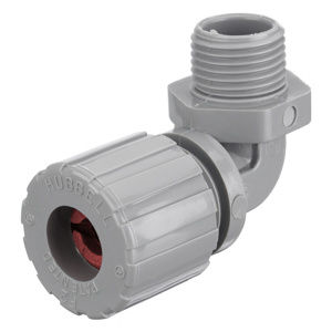 Hubbell Wiring NHC-CR Series Liquidtight Strain Relief 90 Degree Cord Connectors 1/2 in Nylon 0.190 - 0.250 in