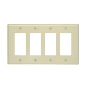 Leviton Midsized Decorator Wallplates 4 Gang Ivory Thermoset Plastic Device