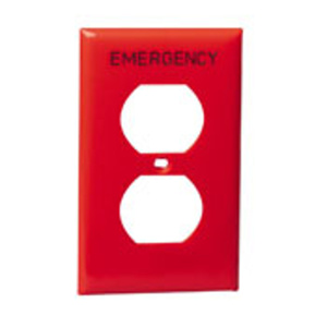 Leviton Standard Duplex Wallplates 1 Gang Red Nylon Emergency Device
