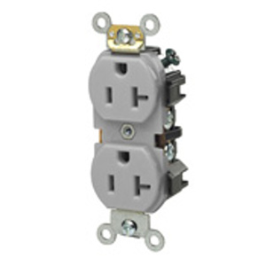 Leviton 5342 Series Duplex Receptacles 20 A 125 V 2P3W 5-20R Heavy-Duty Industrial Specification Grade Gray<multisep/>Gray