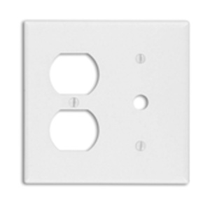 Leviton Standard Coax Duplex Wallplates 2 Gang 0.406 in White Thermoset Plastic Strap