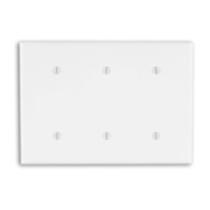 Leviton Standard Blank Wallplates 3 Gang White Thermoset Plastic Strap