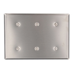 Leviton Standard Blank Wallplates 3 Gang Stainless Steel 302 Stainless Steel Strap
