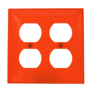 Leviton Standard Duplex Wallplates 2 Gang Orange Nylon Device