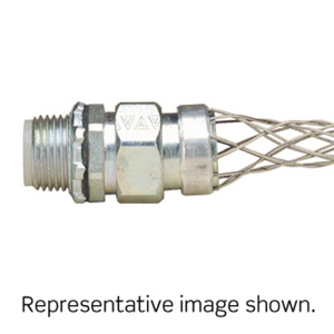 Leviton Meshed Strain Relief Liquidtight Conduit Connectors Male Connector 1 in Closed Mesh, Double Weave