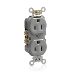 Leviton BR15 Series Duplex Receptacles 15 A 125 V 2P3W 5-15R Commercial Specification Grade Gray<multisep/>Gray
